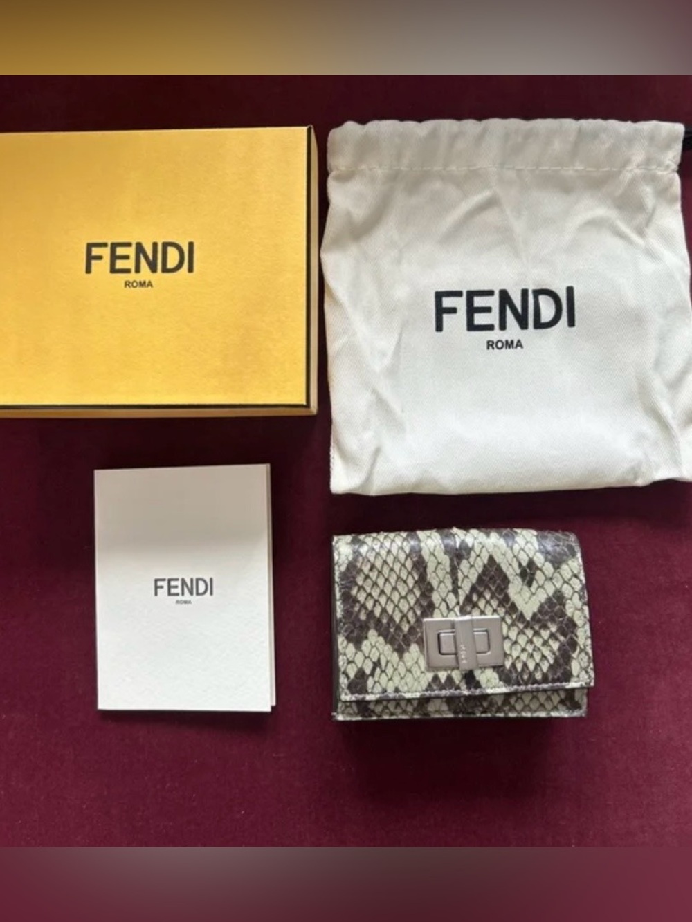 Fendi Peekaboo Mini Snakeskin Wallet BNIB